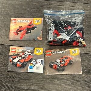 LEGO Creator 3-in-1 Red and Black Racing Car Set